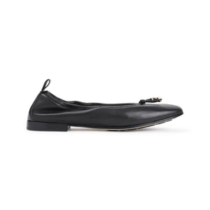 GIORGIO ARMANI Elegant Black Leather Ballerina Flats