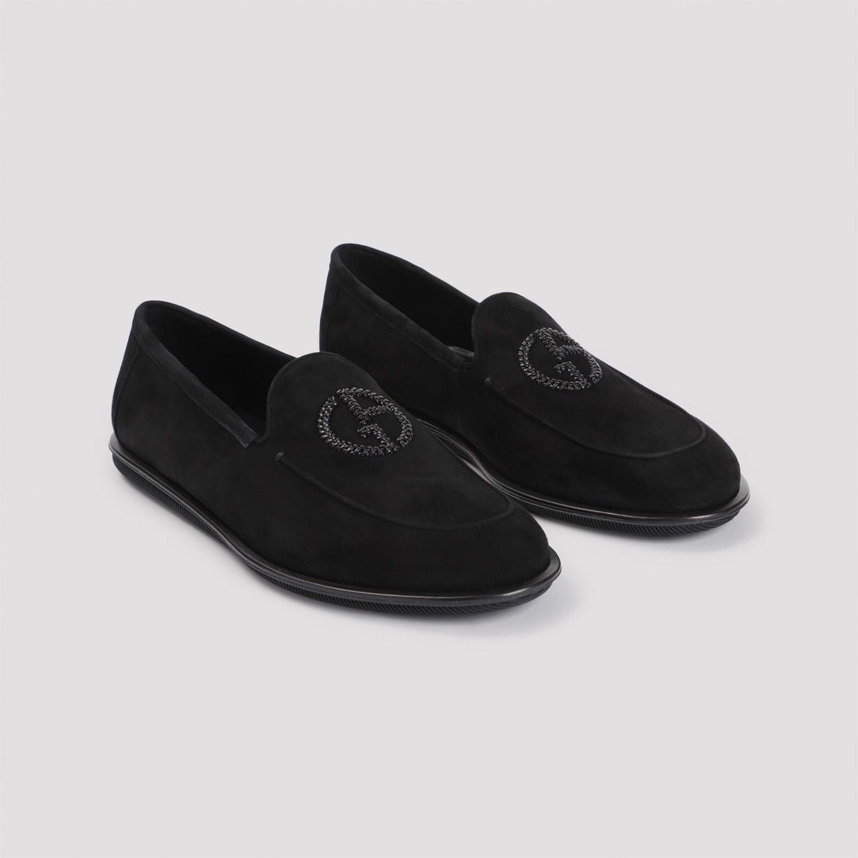 GIORGIO ARMANI Elegant Slip-On Moccasins in Black Leather