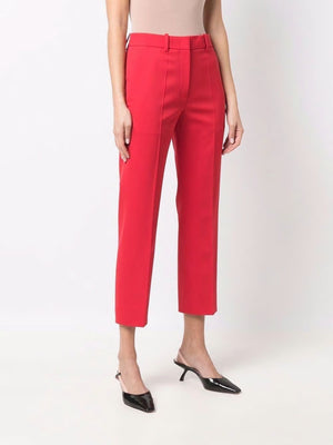 VALENTINO Lipstick Red Wool Blend Trousers for Women - SS22