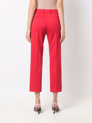 VALENTINO Lipstick Red Wool Blend Trousers for Women - SS22