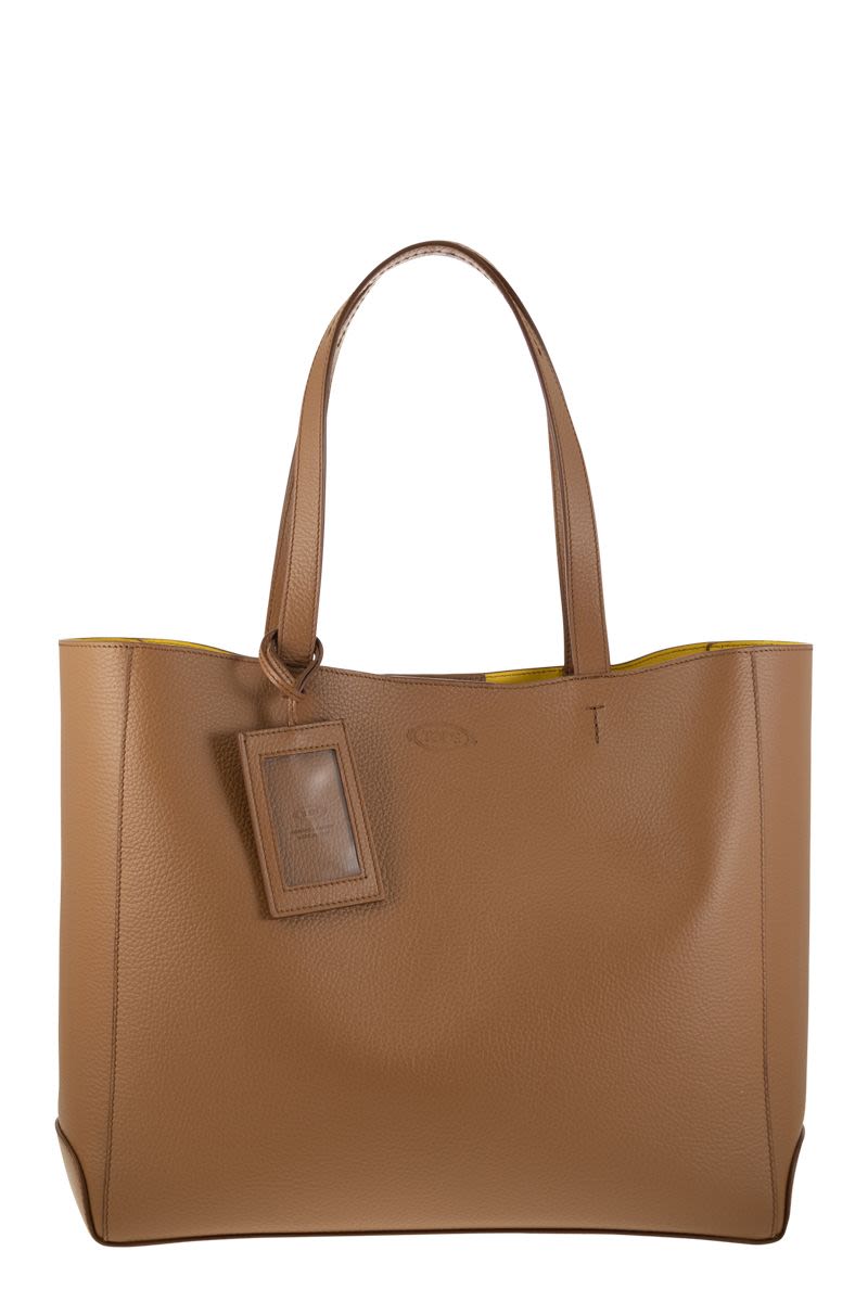 TOD'S Brown Leather Tote Handbag for Women - Sinuous Lines and Elegant Volumes