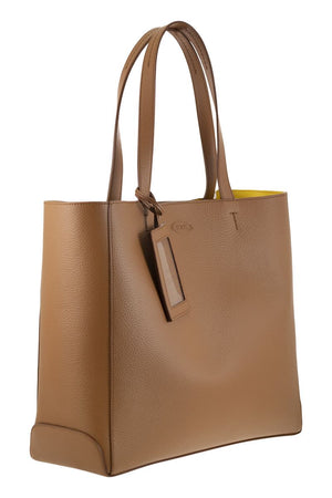 TOD'S Brown Leather Tote Handbag for Women - Sinuous Lines and Elegant Volumes