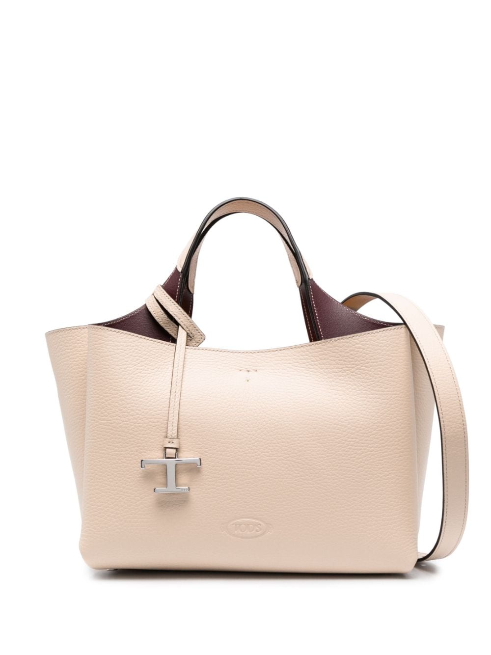 TOD'S Sleek Nude Leather Tote Bag for Women - SS24 Collection