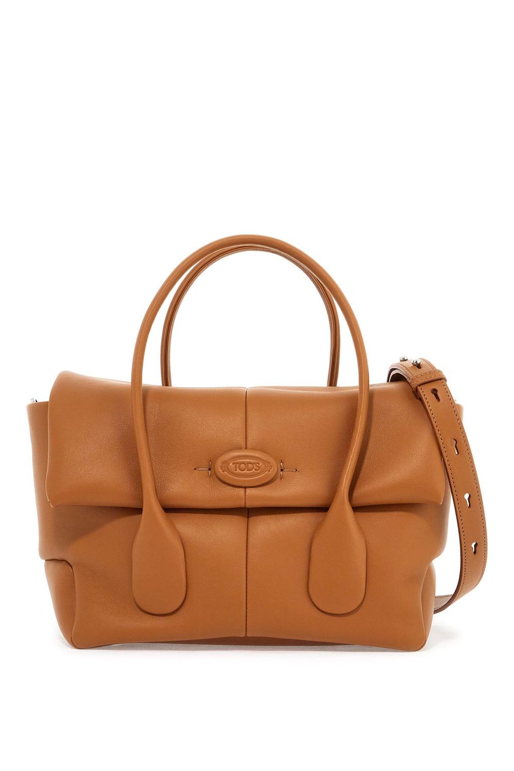 TOD'S Natural Grain Leather Reverse DI Handbag - Women’s Mini Fashion Accessory