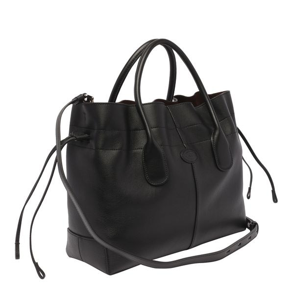 TODS Mini Black Leather Handbag with Adjustable Strap