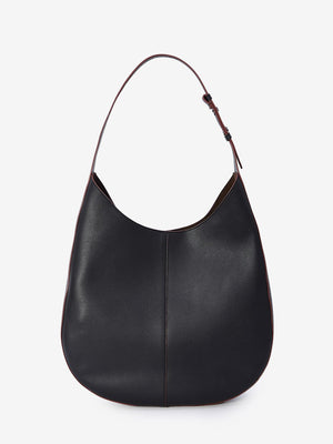 TOD'S Elegant Black Leather Hobo Handbag 38x40x10 cm