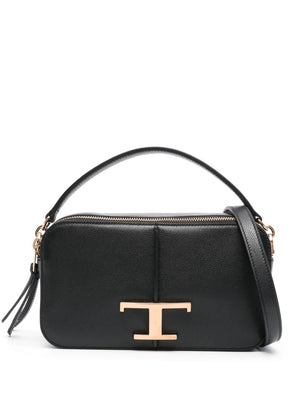 TOD'S Elegant Grained Leather Handbag with Adjustable Strap