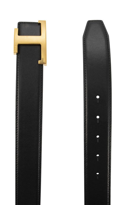 TOD'S Men's Timeless Reversible Leather Belt with Metal T Buckle