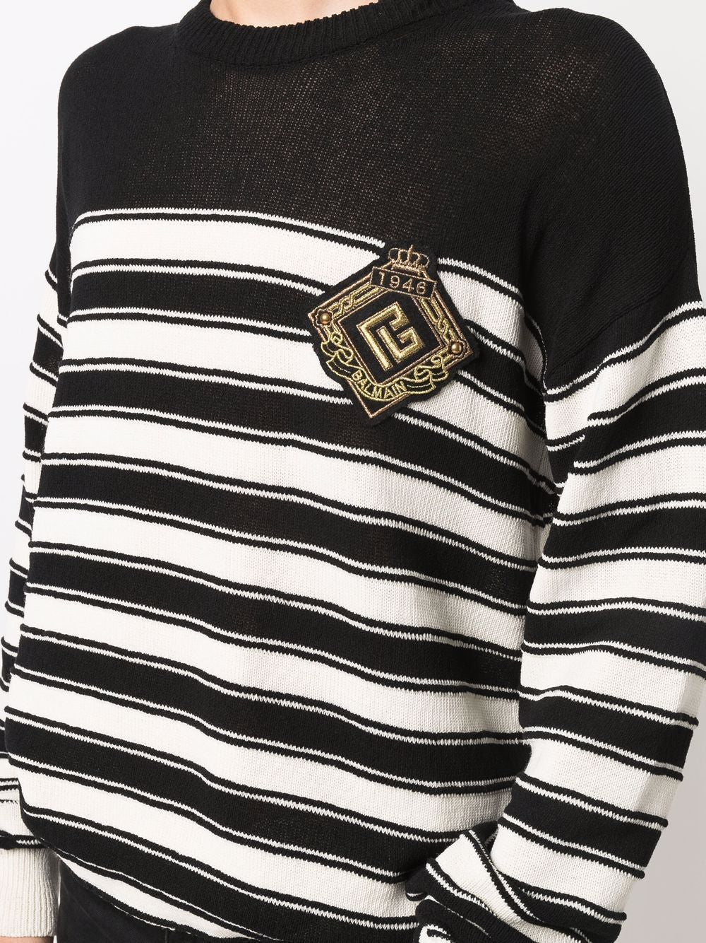 BALMAIN Men's Black Sailor Pullover for SS22