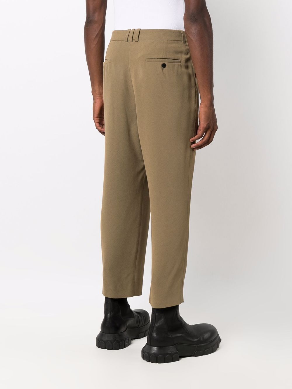 BALMAIN Taupe Side Folded Crepe Pants for Men