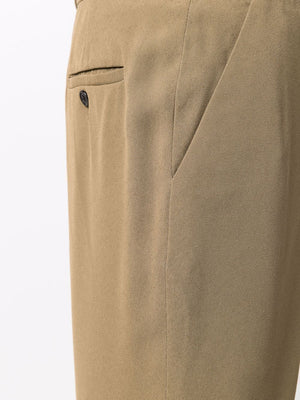 BALMAIN Taupe Side Folded Crepe Pants for Men