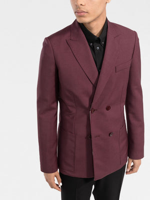 VALENTINO Bordeaux Double Breasted Jacket for Men - SS22 Collection