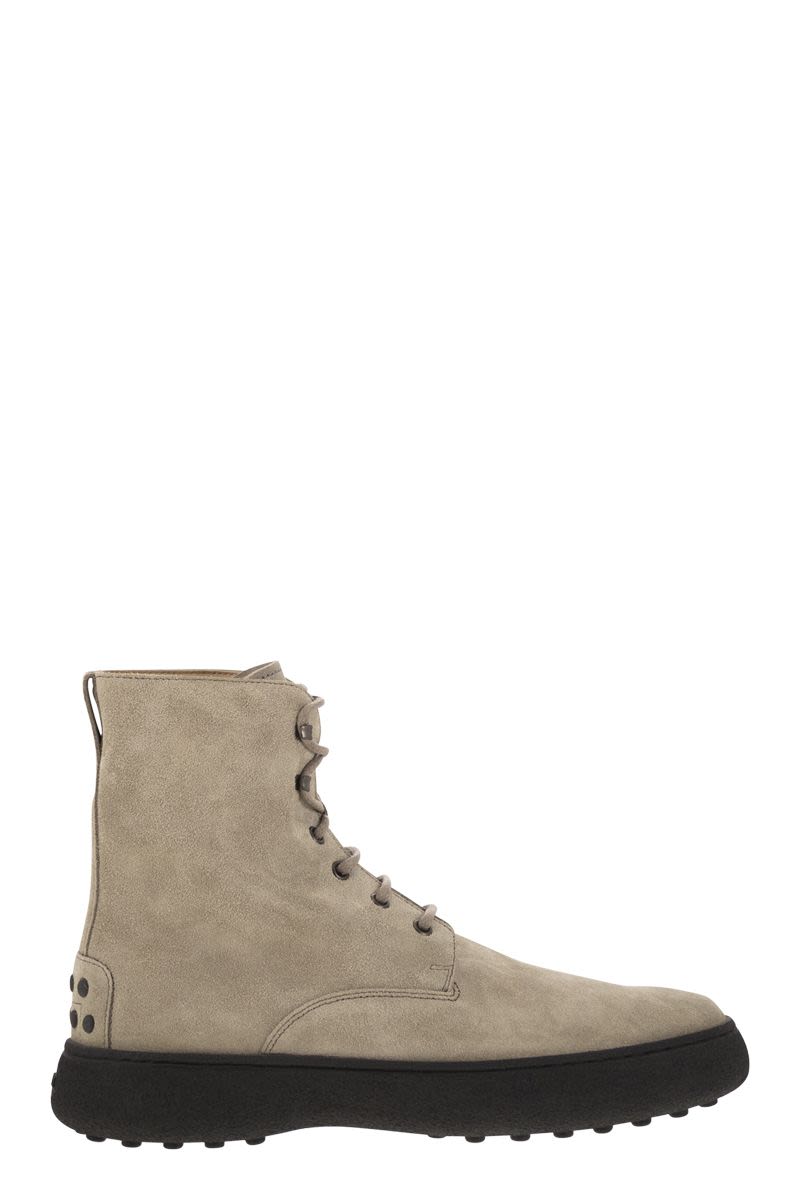 TOD'S Urban Elegance Suede Ankle Boots with Chunky Sole, 4.5 cm