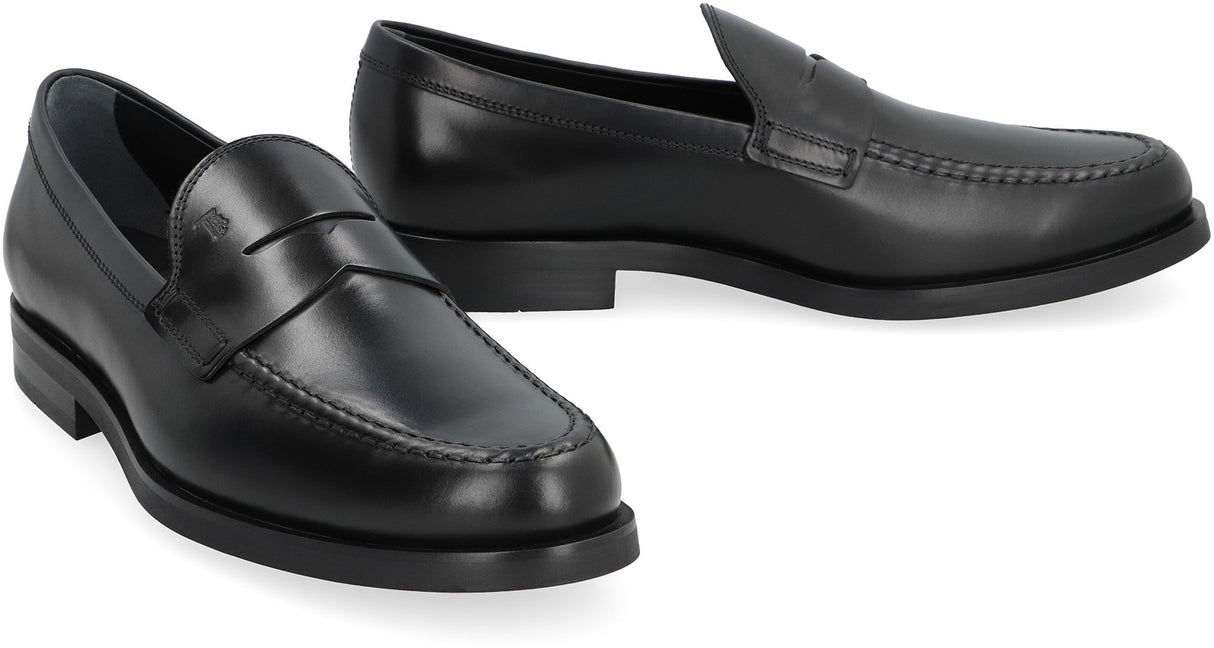 TOD'S Classic Black Leather Loafers for Men