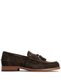 TODS Elegant Brown Suede Loafers with Decorative Tassels for Men