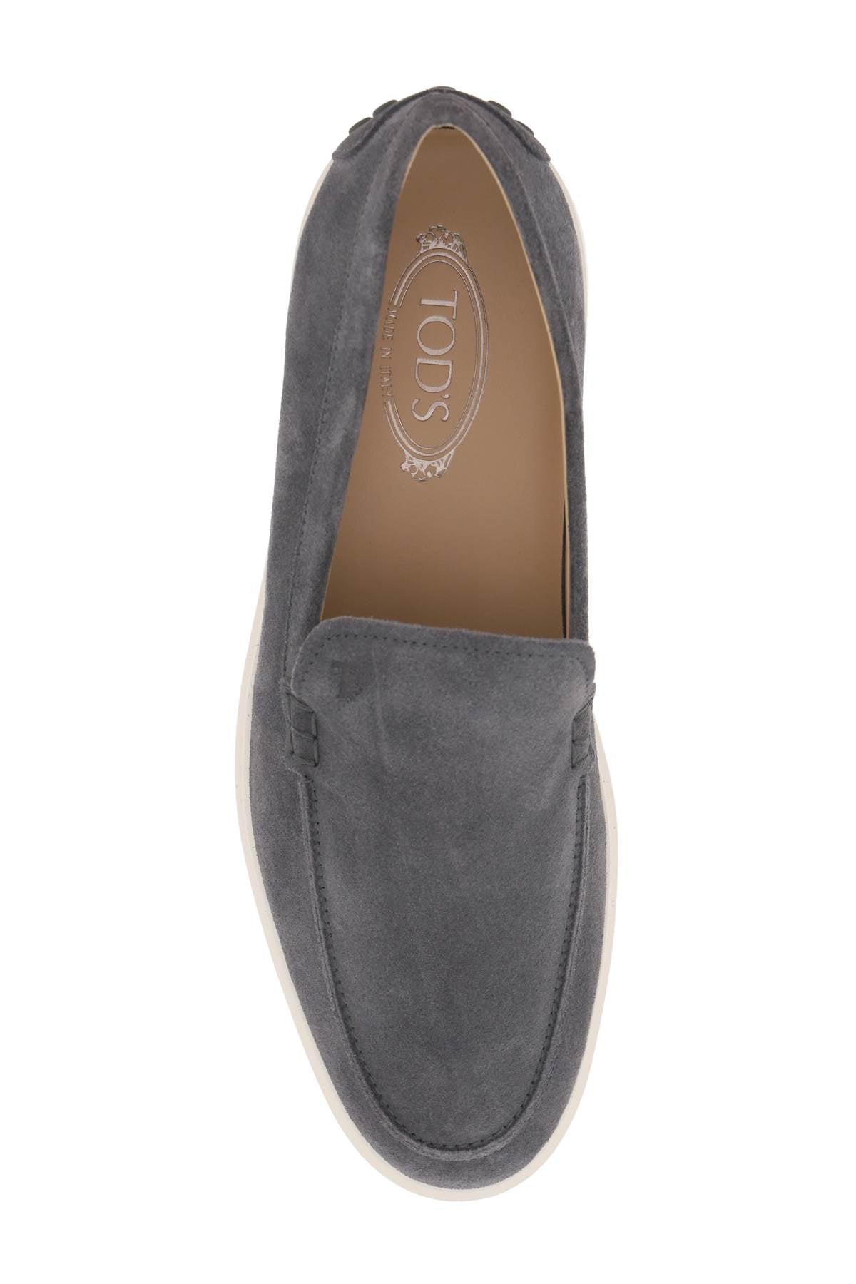 TOD'S Men's Embossed Monogram Suede Loafers - SS24