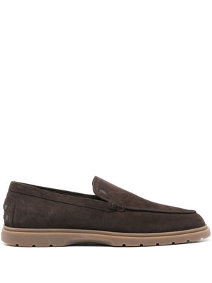 TOD'S Men's Suede Slip-Ons - Cedar Brown