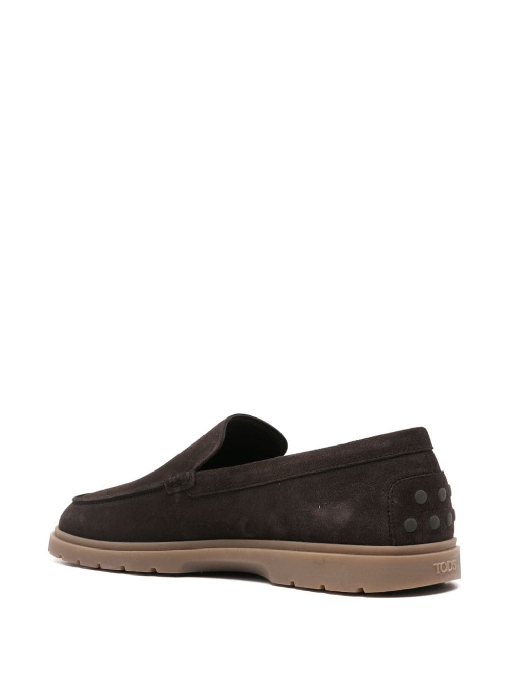 TOD'S Men's Suede Slip-Ons - Cedar Brown