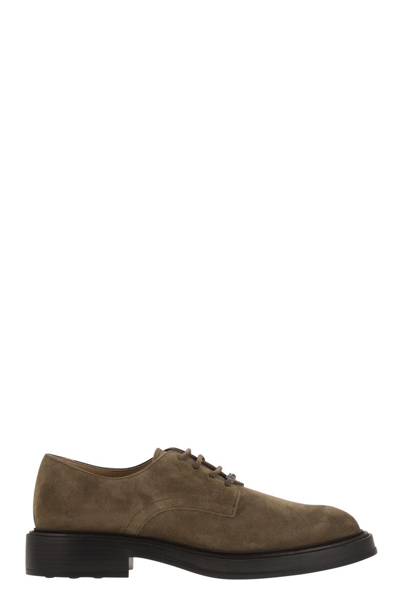 TOD'S Suede Lace-Up Derby Dress Shoes