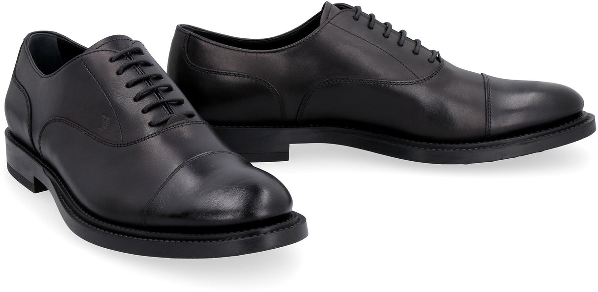 TOD'S Elegant Black Leather Lace-Ups