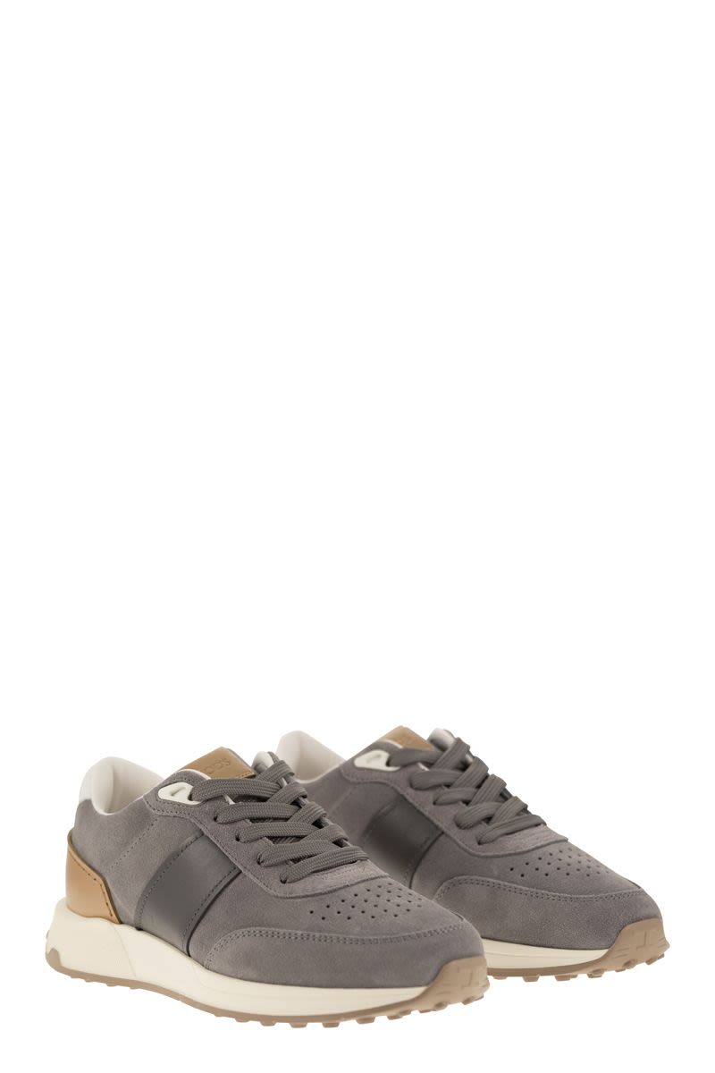 TOD'S Men's Grey Suede and Leather Sneakers - Italian-Made Urban Sportswear