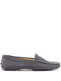 TOD'S Women's Grey Suede Slip-On Loafers