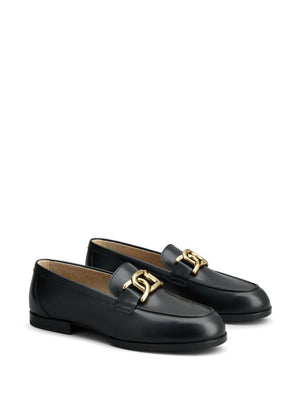 TOD'S Women's Mini Leather Loafers with Chain-Link Detailing