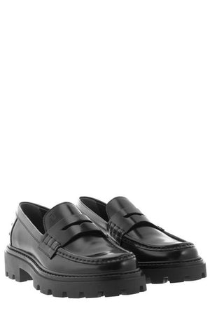 TOD'S Women's Black Leather Moccasins for FW23