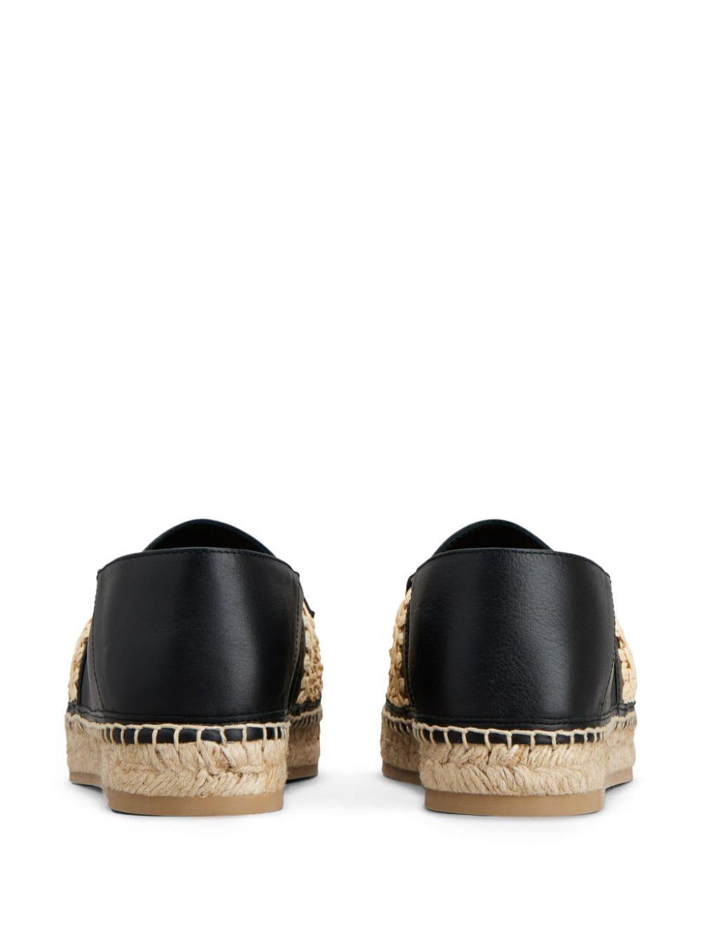 TOD'S Nero Intrecciato T Ring Sandals - SS24 Collection