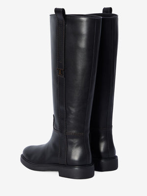 TOD'S Elegant Mini-Strap Leather Boots