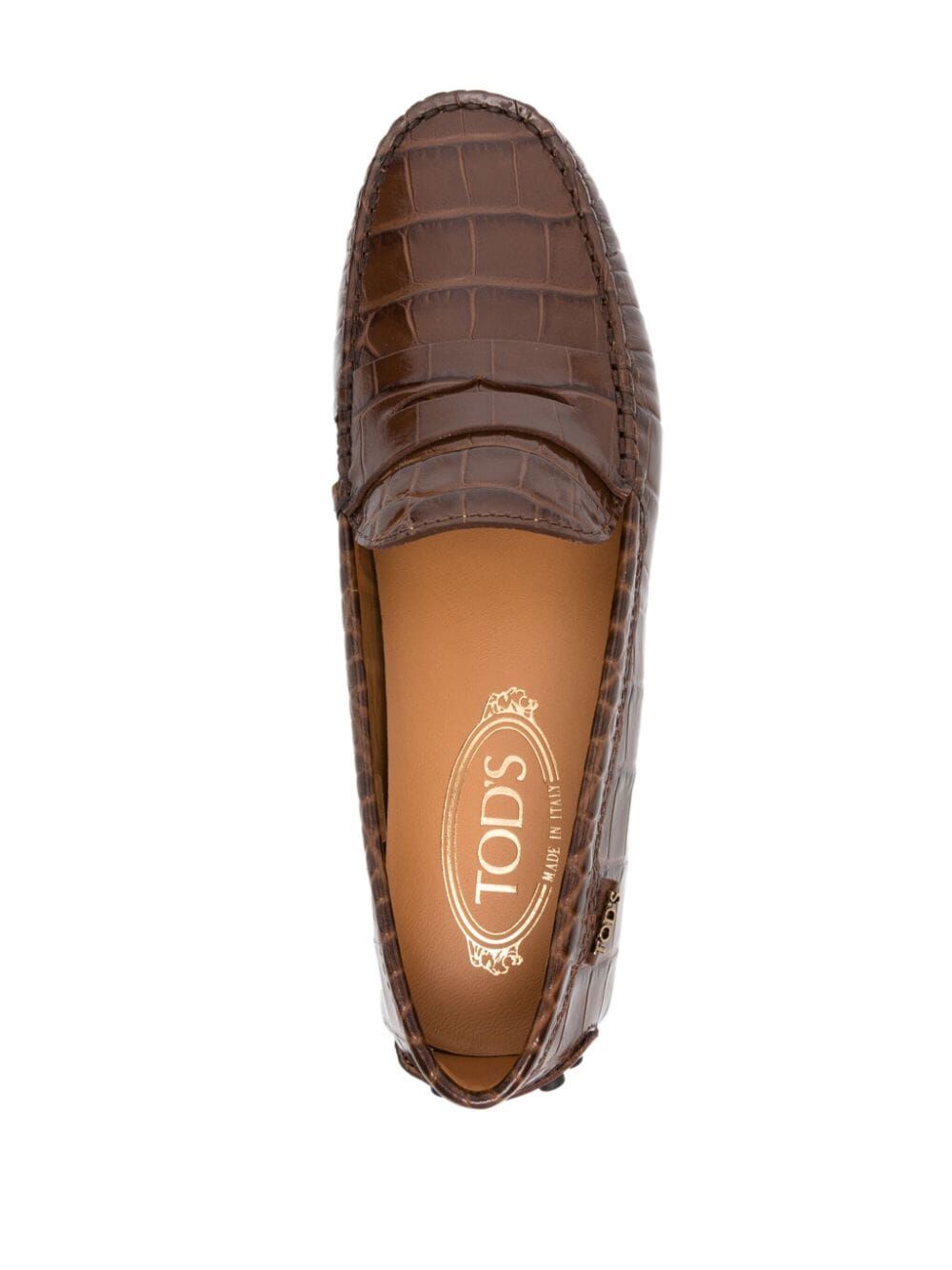 TOD'S Luxurious Crocodile Print Leather Loafers