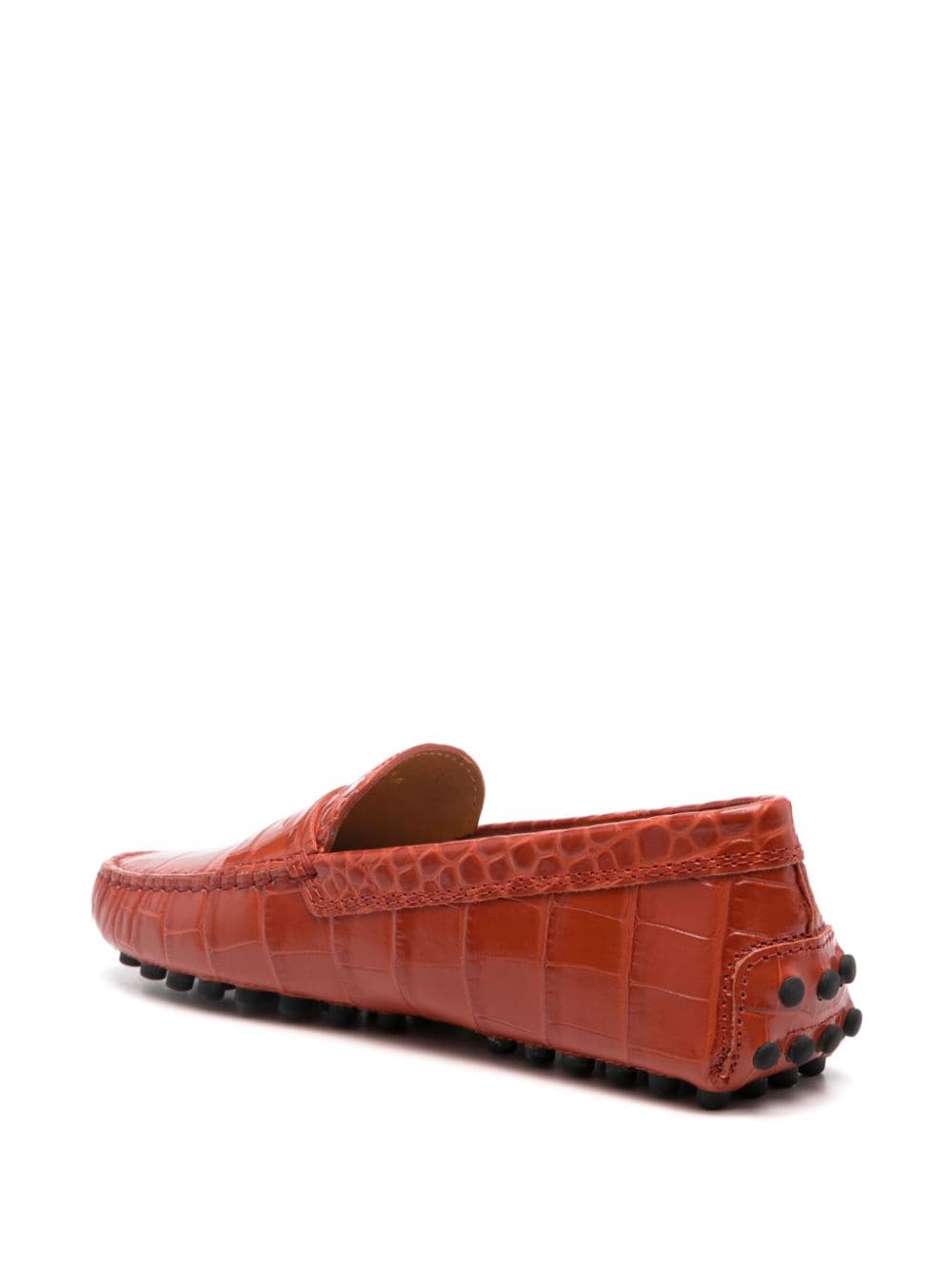 TOD'S Chic Croc-Embossed Leather Loafers with Penny Slot Detail