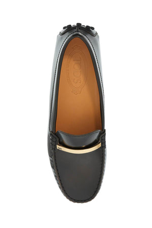 TOD'S Leather Loafers with Logo Plaque for Women