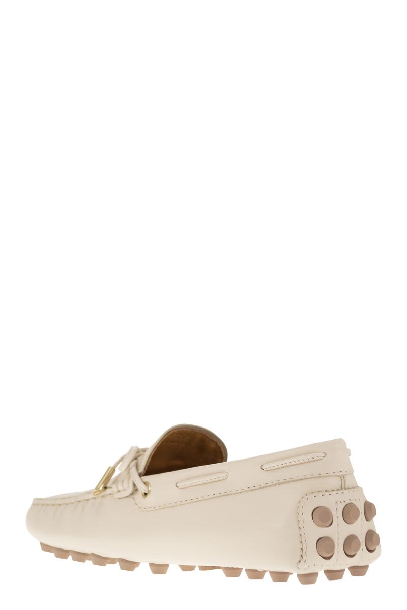 TOD'S Cream Leather Lace-up Moccasins for Women