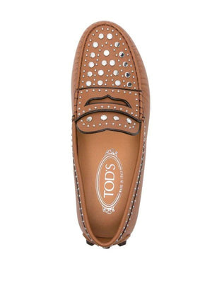 TODS Elegant Leather Loafers with Metallic Accents