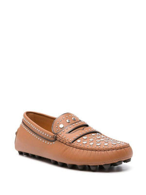 TODS Elegant Leather Loafers with Metallic Accents