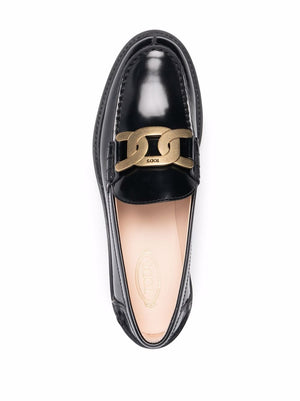 TOD'S Chunky Rubber Sole Moccasins with Gold Hardware