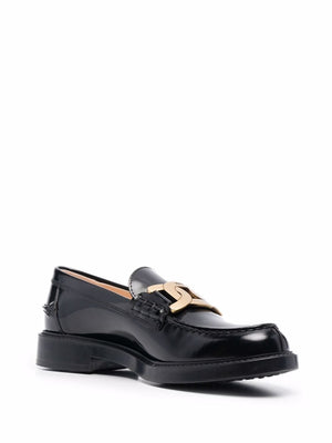 TOD'S Chunky Rubber Sole Moccasins with Gold Hardware