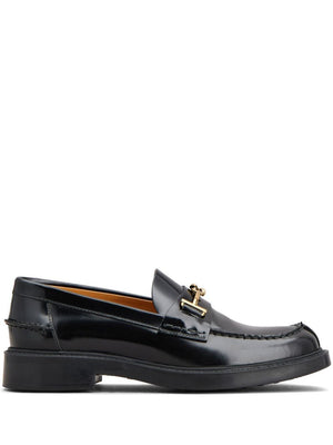 TOD'S Elegant Calfskin Loafers with Gold-Tone Horsebit