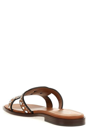 TOD'S 24SS Women Sandals with Brown Color and Mule/Slipper Design