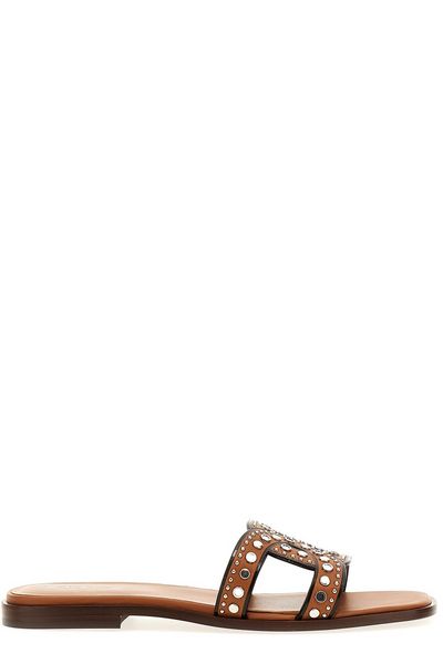 TOD'S 24SS Women Sandals with Brown Color and Mule/Slipper Design