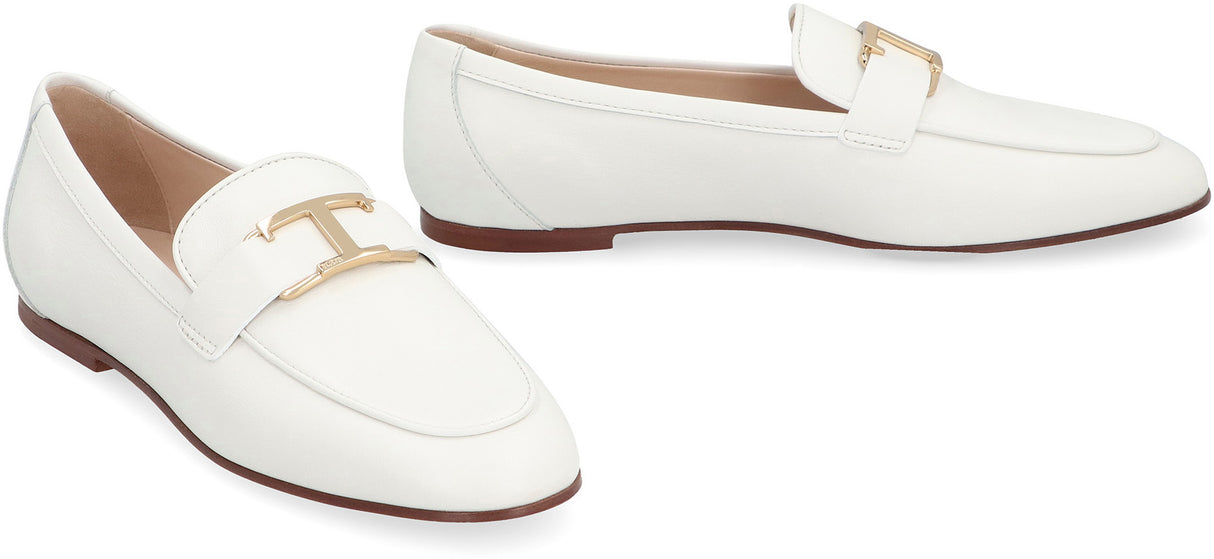 TOD'S Timeless White Leather Loafers for Women