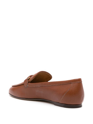 TOD'S Knot Plaque Leather Loafers for Women