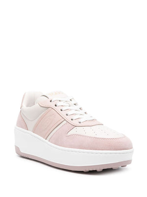 TOD'S Chic Pink Leather Platform Sneakers