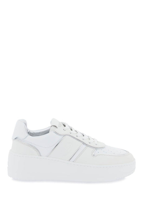 TOD'S Women's Leather Platform Sneakers with Rubber Sole - 6 cm Height