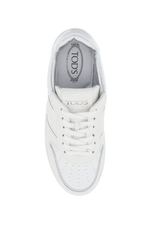 TOD'S Women's Leather Platform Sneakers with Rubber Sole - 6 cm Height