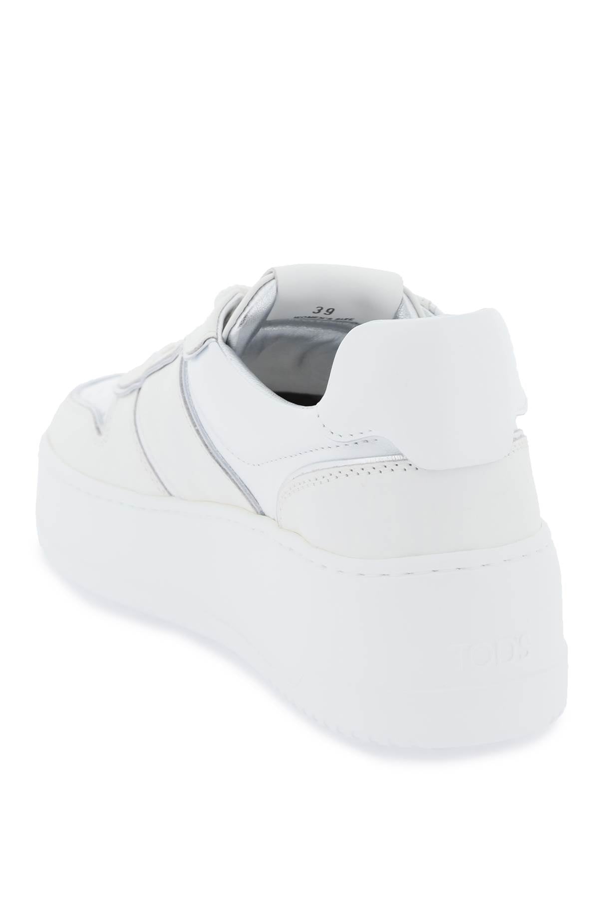 TOD'S Women's Leather Platform Sneakers with Rubber Sole - 6 cm Height