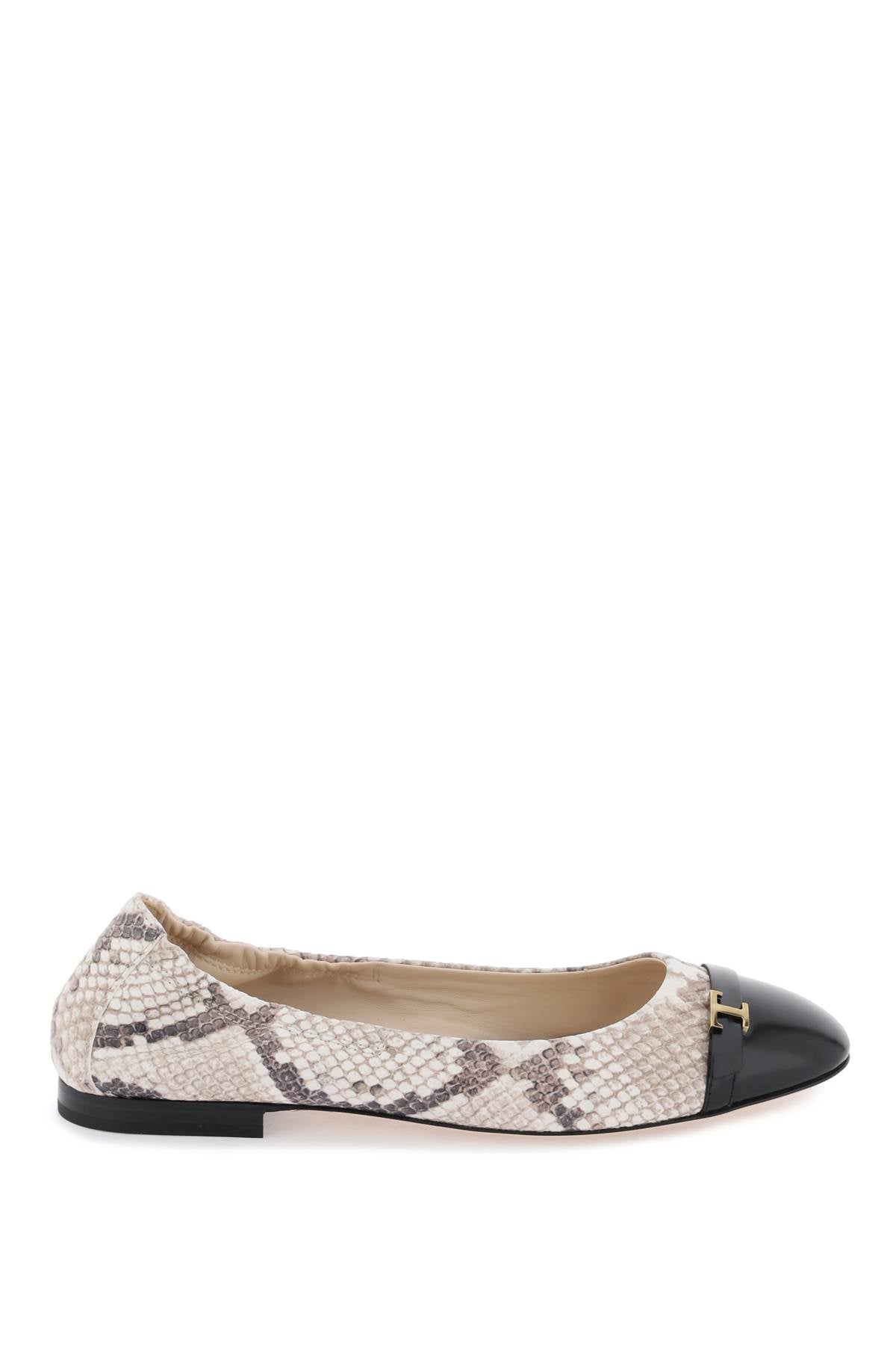 TOD'S Snake-Printed Leather Ballet Flats for Women in Mixed Colours for SS24