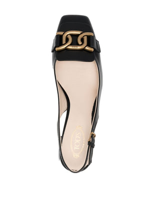 TOD'S Blush Pink Leather Slingback Pumps - A Timelessly Chic Piece for Women