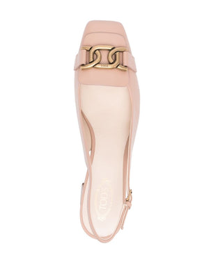 TOD'S Blush Pink Leather Slingback Pumps - A Timelessly Chic Piece for Women